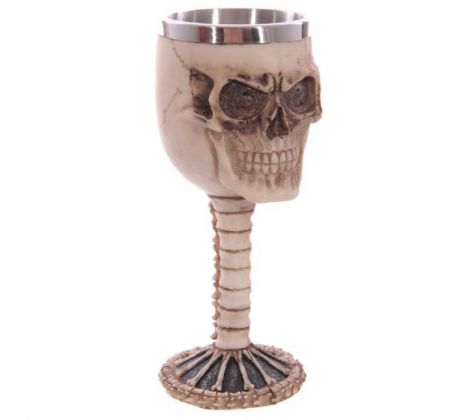 Pohár - Lebka a Chrbtica (gothic) ozdobné gotické poháre, figúrky a lebky