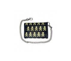 Wallet - black - yellow Skulls (peňaženka) I CDAQUARIUS.COM Rock Shop
