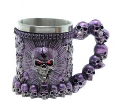 Krígel - metalické lebky - Purple (gothic) ozdobné gotické poháre, figúrky a lebky