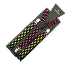 Traky 25mm - MultiColoured Stars (3 clip fashion braces)