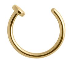 Body Piercing - Fake Septum - GOLD (polokrúžok/ nosovka) I CDAQUARIUS.COM