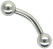 Curved Barbell Banana - SILVER (banánik s guličkou)