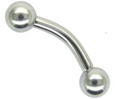 Curved Barbell Banana - SILVER (banánik s guličkou)