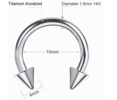 Body Piercing - Septum - Hrot 4mm - SILVER Podkovička Titanium 1,6/10/4mm I CDAQUARIUS.COM Rock Shop