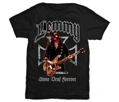 tričko Motorhead Lemmy – Iron Cross Stone Deaf Forever (t-shirt)