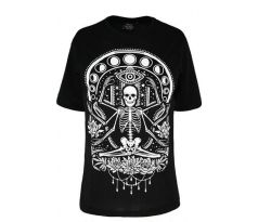 Dámske tričko Goth Oversized - Skeleton in the Lotus Position (Women´s t-shirt)