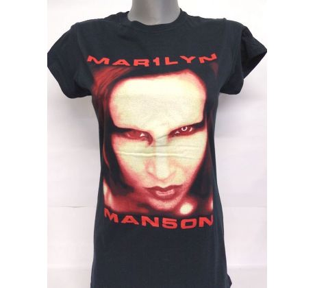 Dámske tričko MARILYN MANSON - Bigger Than Satan - čierne dámske tričko