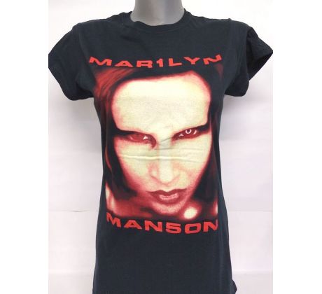 Dámske tričko MARILYN MANSON - Bigger Than Satan - čierne dámske tričko