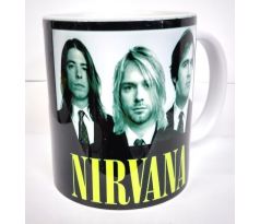Nirvana - Yellow Logo & Photo (mug/ hrnček) I CDAQUARIUS.COM Rock Shop