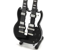 Mini Gitara Led Zeppelin - Jimmy Page Doubleneck Black (mini guitar)