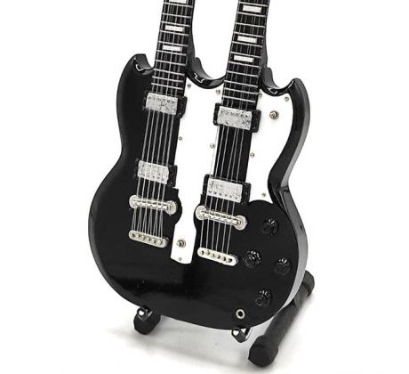 Mini Gitara Led Zeppelin - Jimmy Page Doubleneck Black (mini guitar)