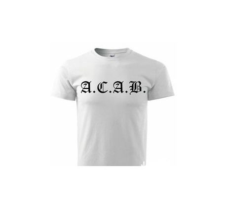 tričko A.C.A.B. - Biele tričko, čierny nápis (men´s t-shirt) I CDAQUARIUS.COM Rock Shop