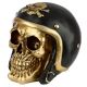 Lebka - Gold Skull with Helmet (gothic) ozdobné gotické poháre, figúrky a lebky