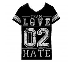 Dámske tričko Heartless - Team Love To Hate Varsity 02 (Women´s t-shirt) Dark Goth Anime T shirts