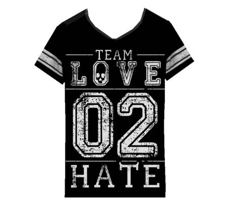 Dámske tričko Heartless - Team Love To Hate Varsity 02 (Women´s t-shirt) Dark Goth Anime T shirts