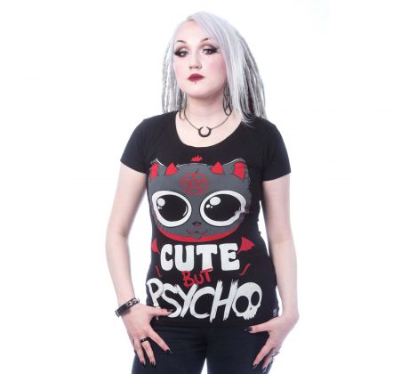 Dámske tričko Cupcake Cult - Cute But Psycho (Women´s t-shirt) Dark Goth Anime T shirts