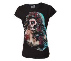 Dámske tričko Darkside - Day Of The Dead Rose (Women´s t-shirt) Dark Goth Anime T shirts