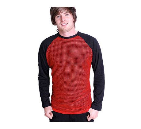 tričko Darkside Black Raglan Red Mesh (men´s t-shirt) Dark Goth Anime T shirts