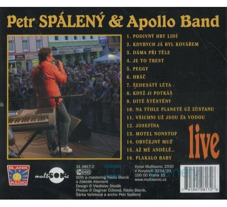Spálený Petr & Apollo Band - Live (CD) audio CD album