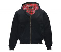 Bunda HARRINGTON - Čierna s kapucňou (jacket) bunda