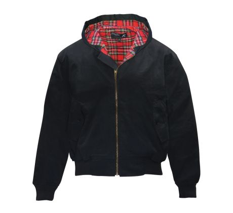 Bunda HARRINGTON - Čierna s kapucňou (jacket) bunda