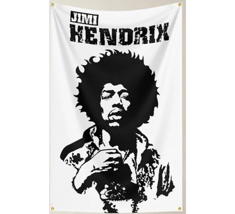 Hendrix Jimi - Black/White (Flag) Vlajka