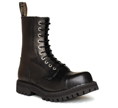 STEEL vysoké 10-D - Unisex - BLACK - boty s oceľovou špicou Steel Boots