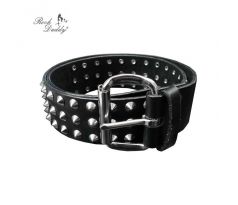 3-radový opasok vybíjaný - Black & Flat Cones (belt) I CDAQUARIUS.COM Rock Shop