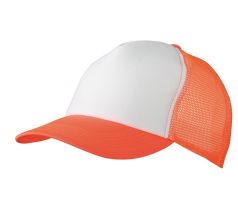 Šiltovka - Trucker Mesh Cap - White & Neon Orange I CDAQUARIUS.COM Rock Shop