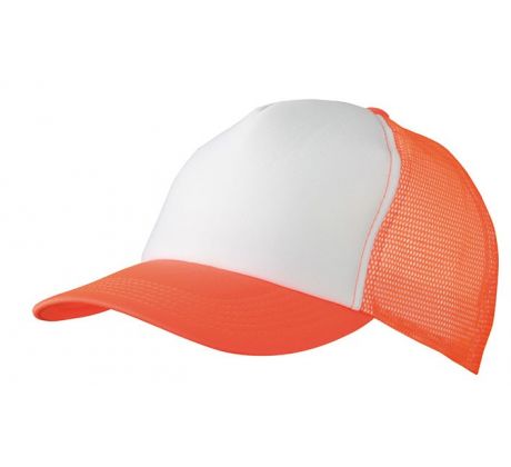 Šiltovka - Trucker Mesh Cap - White & Neon Orange I CDAQUARIUS.COM Rock Shop