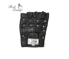 Rukavice bezprstové - biker gloves - Vybíjané metal, gothic, punk