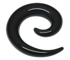 Špirála - Acrylic spiral - BLACK (expander/ rozťahovák) telové šperky a piercing